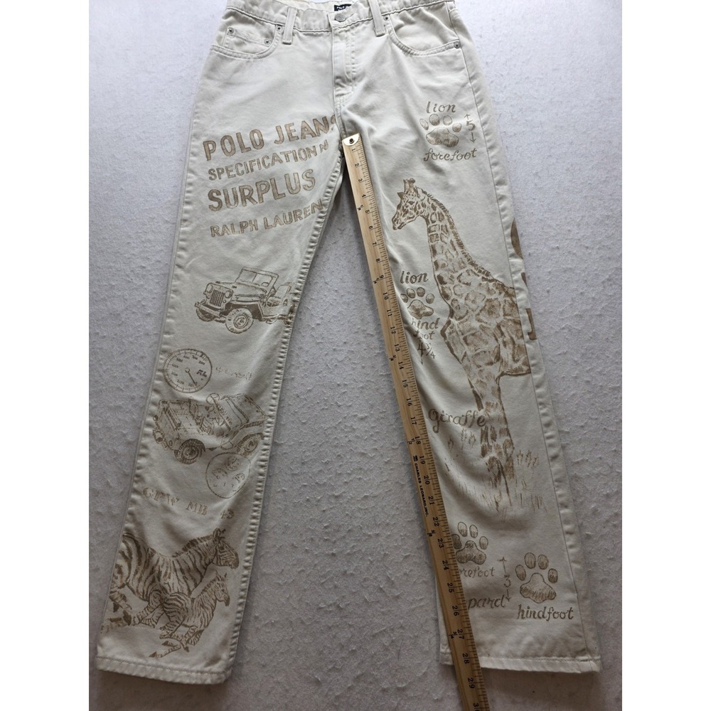 Polo Jeans Co Ralph Lauren 4434WAI2784 Vintage Women's Safari Print Jeans. Sz 8 - Picture 6 of 10